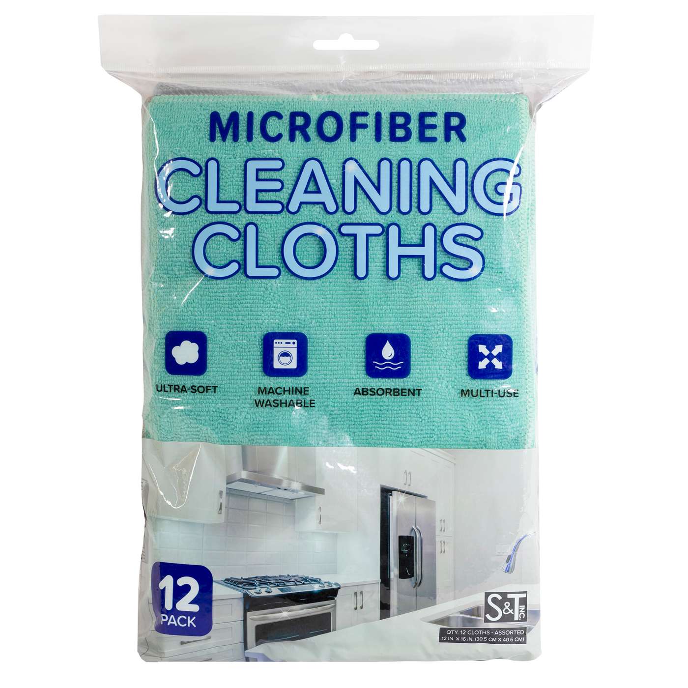 S & T Inc Assorted Color Microfiber Cleaning Cloths; image 1 of 3