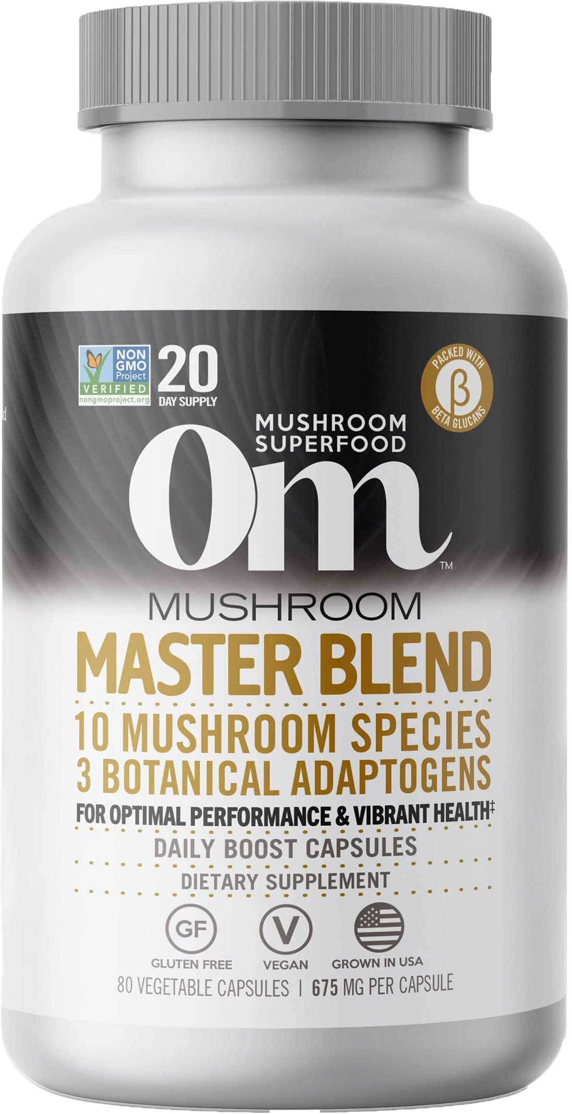 Om Master Blend Mushroom Superfood Capsules, 80 ct