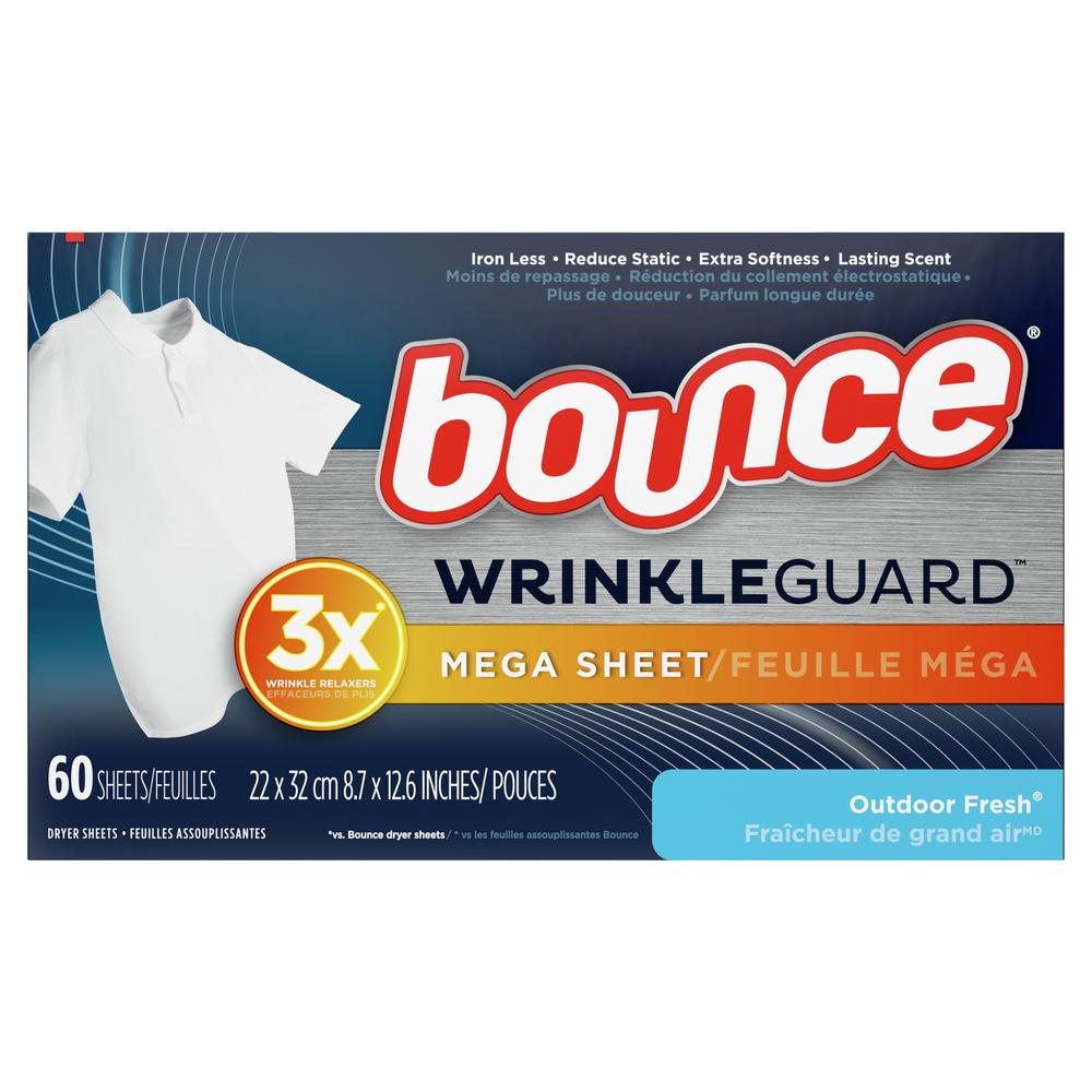 Bounce Wrinkle Guard Fabric Softener Mega Dryer Sheets - Outdoor Fresh; image 1 of 8