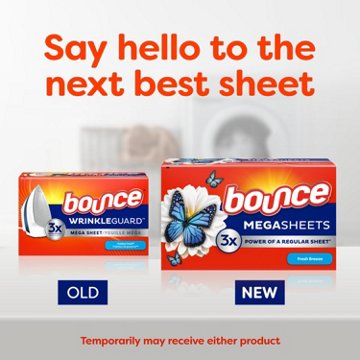 Bounce Mega Dryer Sheets, Fresh Breeze Scent