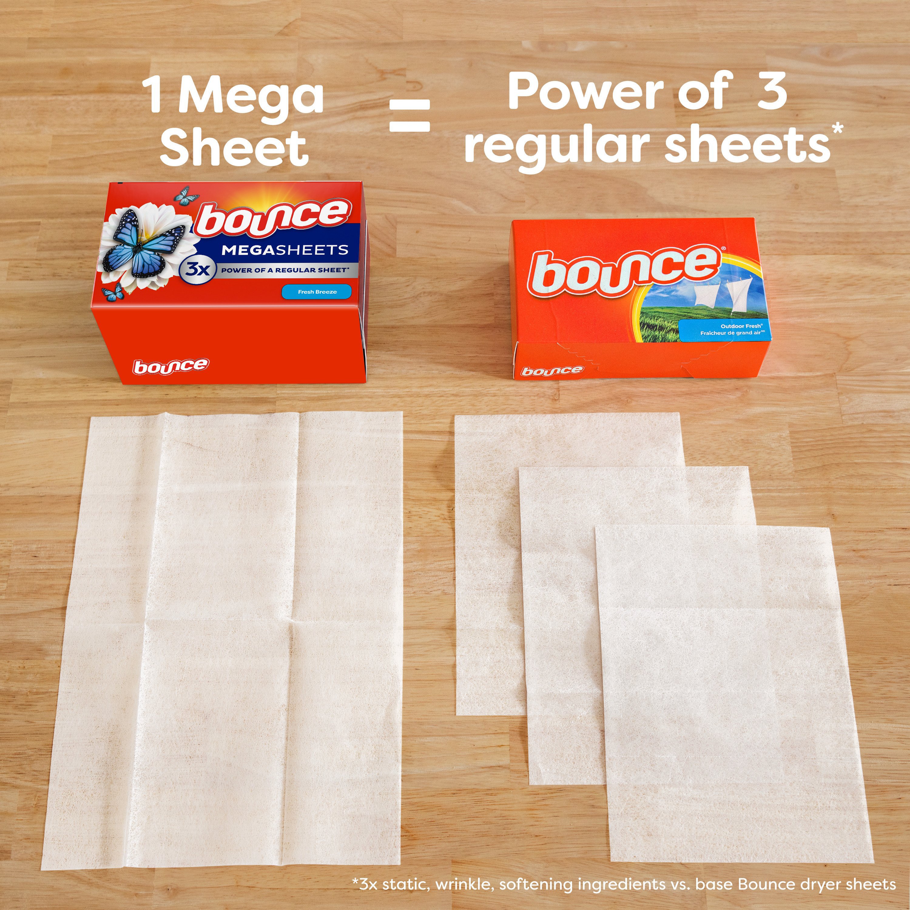 Bounce Mega Dryer Sheets, Fresh Breeze Scent - Shop Softeners at H-E-B