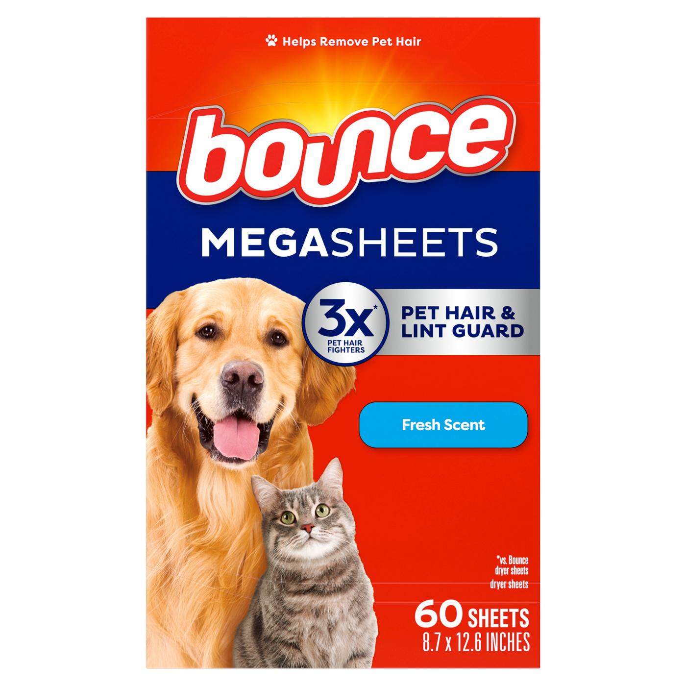 Bounce Pet Hair & Lint Guard Mega Dryer Sheets with 3X Pet Hair Fighters, Fresh Scent; image 4 of 8