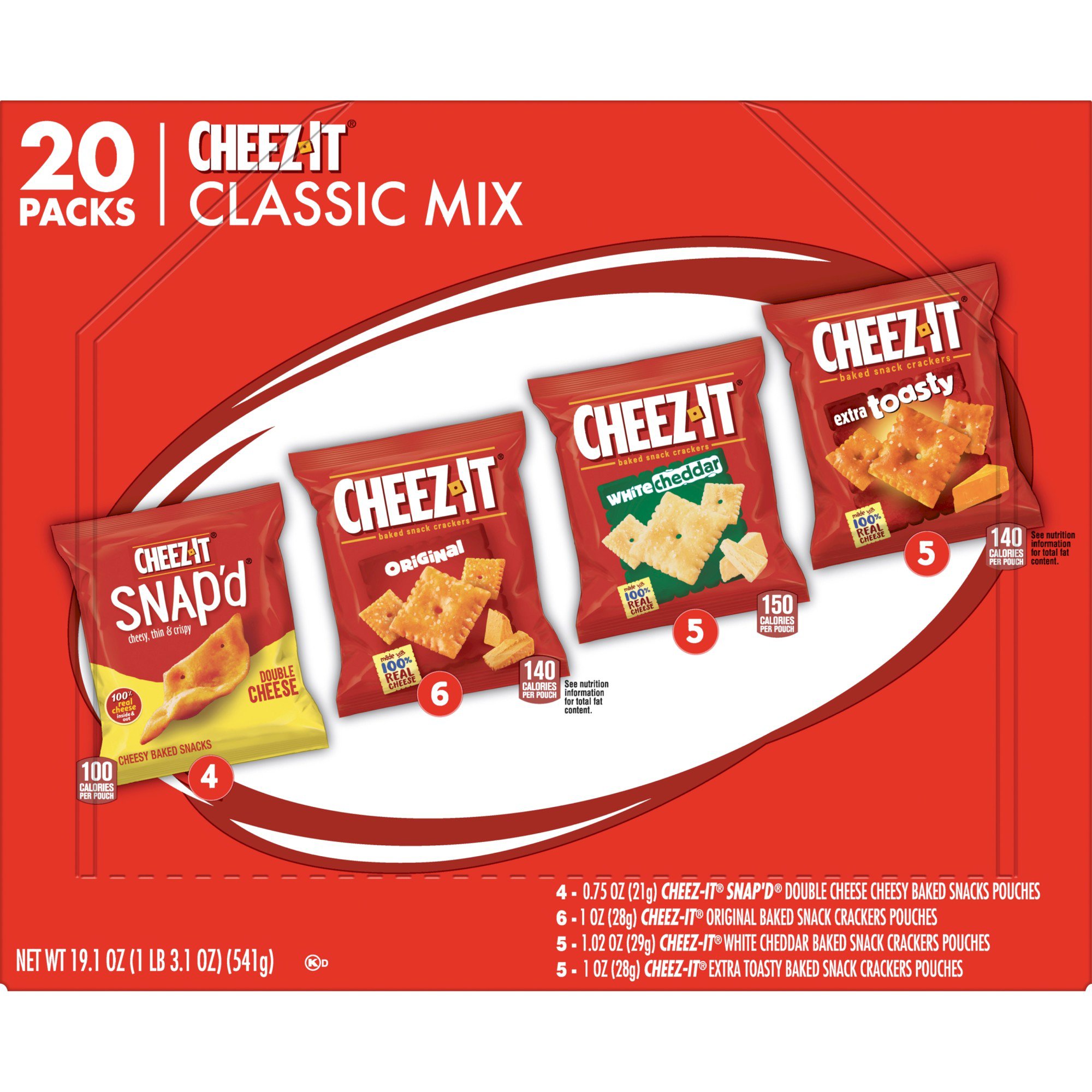 CheezIt Variety Pack Cheese Crackers, 19.1 oz Shop Crackers