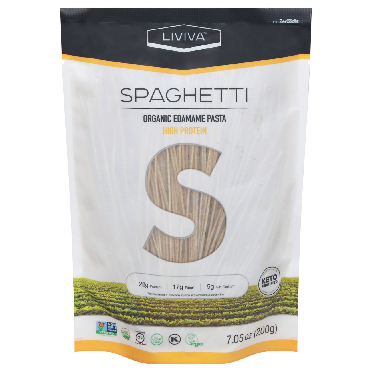 Liviva Zeroodle Organic Edamame Mung Bean Spaghetti Shop Pasta at HEB