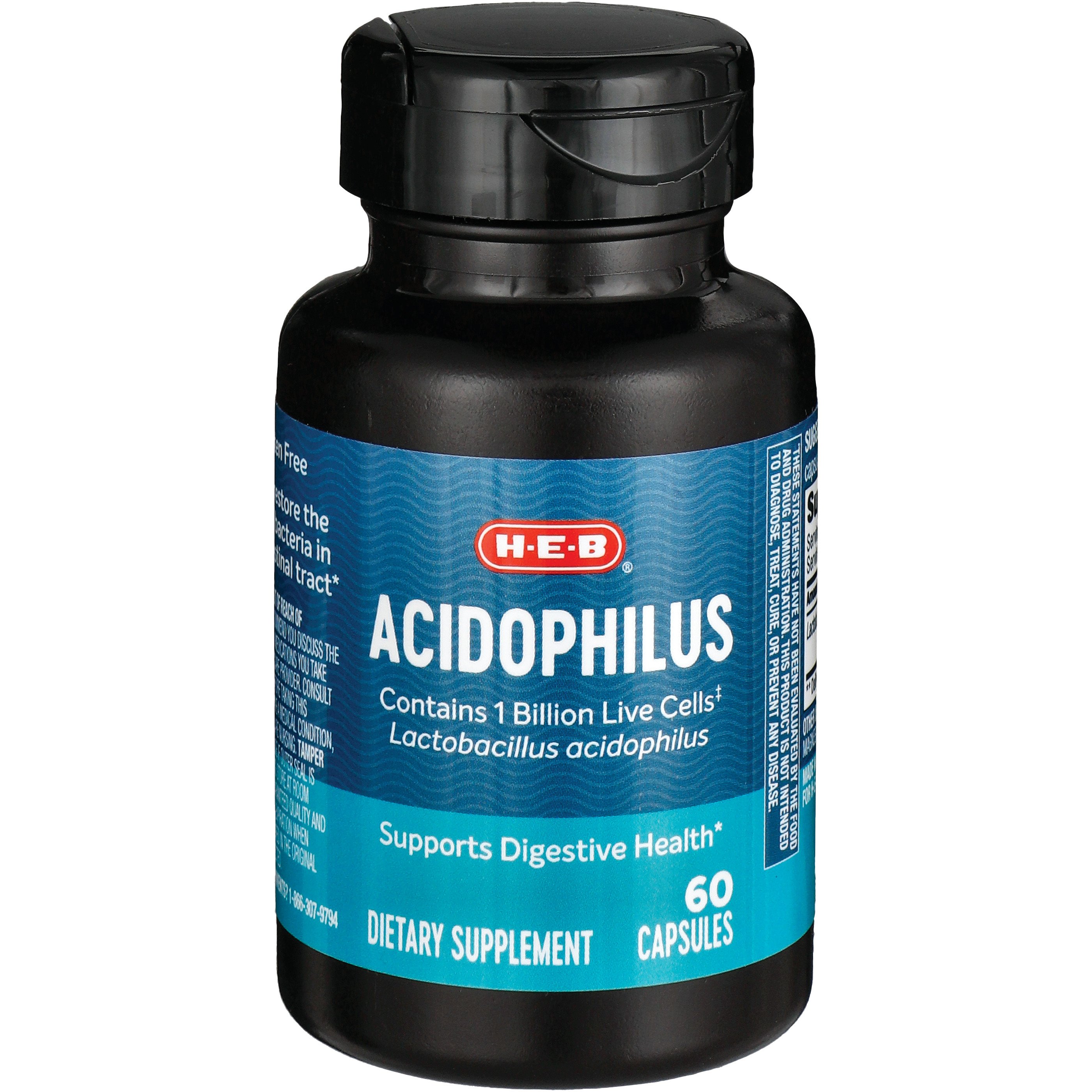 H-E-B Acidophilus Probiotic Capsules, 60 ct