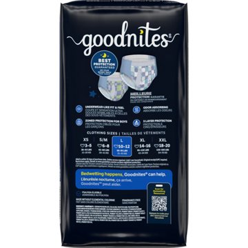 Goodnites Boys' Nighttime Bedwetting Underwear, Size Large (68-95 lbs)