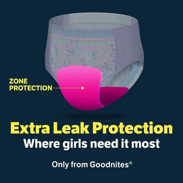 Goodnites Girls' Nighttime Bedwetting Underwear, Size Large (68-95 lbs), 11 ct