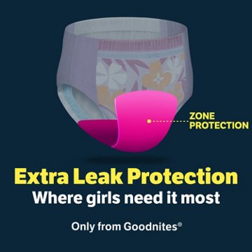 Goodnites Girls' Nighttime Bedwetting Underwear, Size Extra Large (95-120 lbs), 9 ct