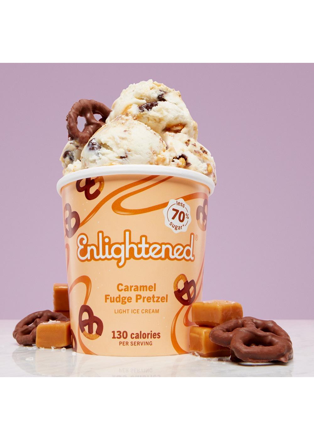 Enlightened Caramel Fudge Pretzel Light Ice Cream; image 2 of 2