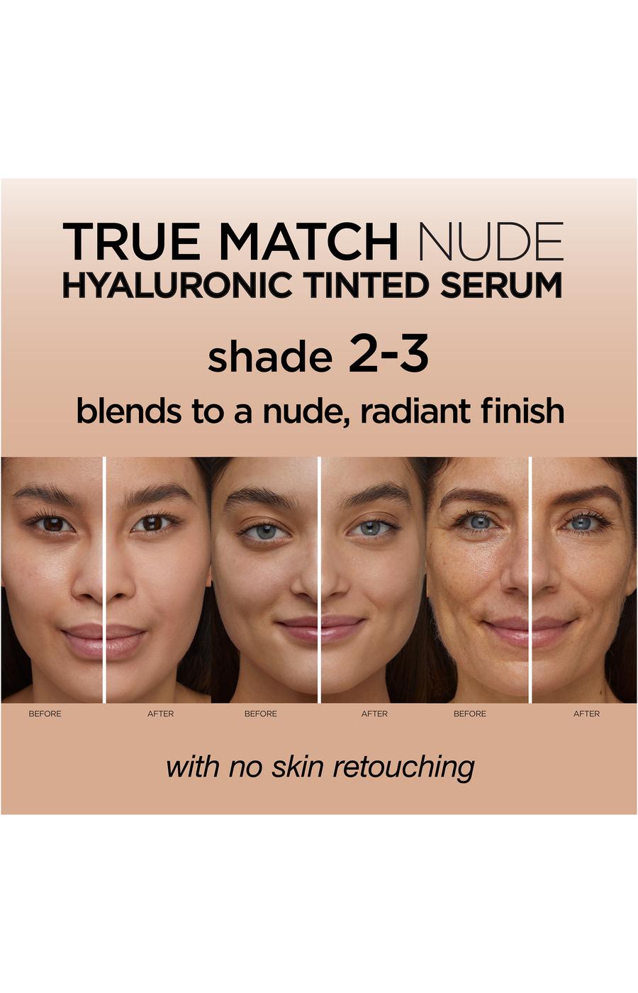 L'Oréal Paris True Match Hyaluronic Tinted Serum Foundation Makeup - Light 2-3; image 2 of 4