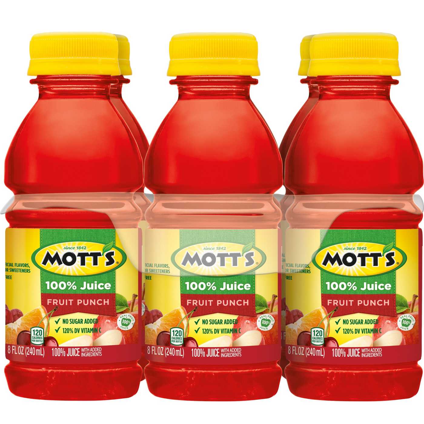Mott's 100 % Fruit Punch 8 oz Bottles; image 1 of 5