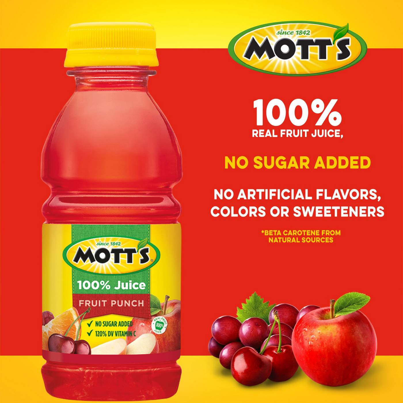 Mott's 100 % Fruit Punch 8 oz Bottles; image 2 of 5