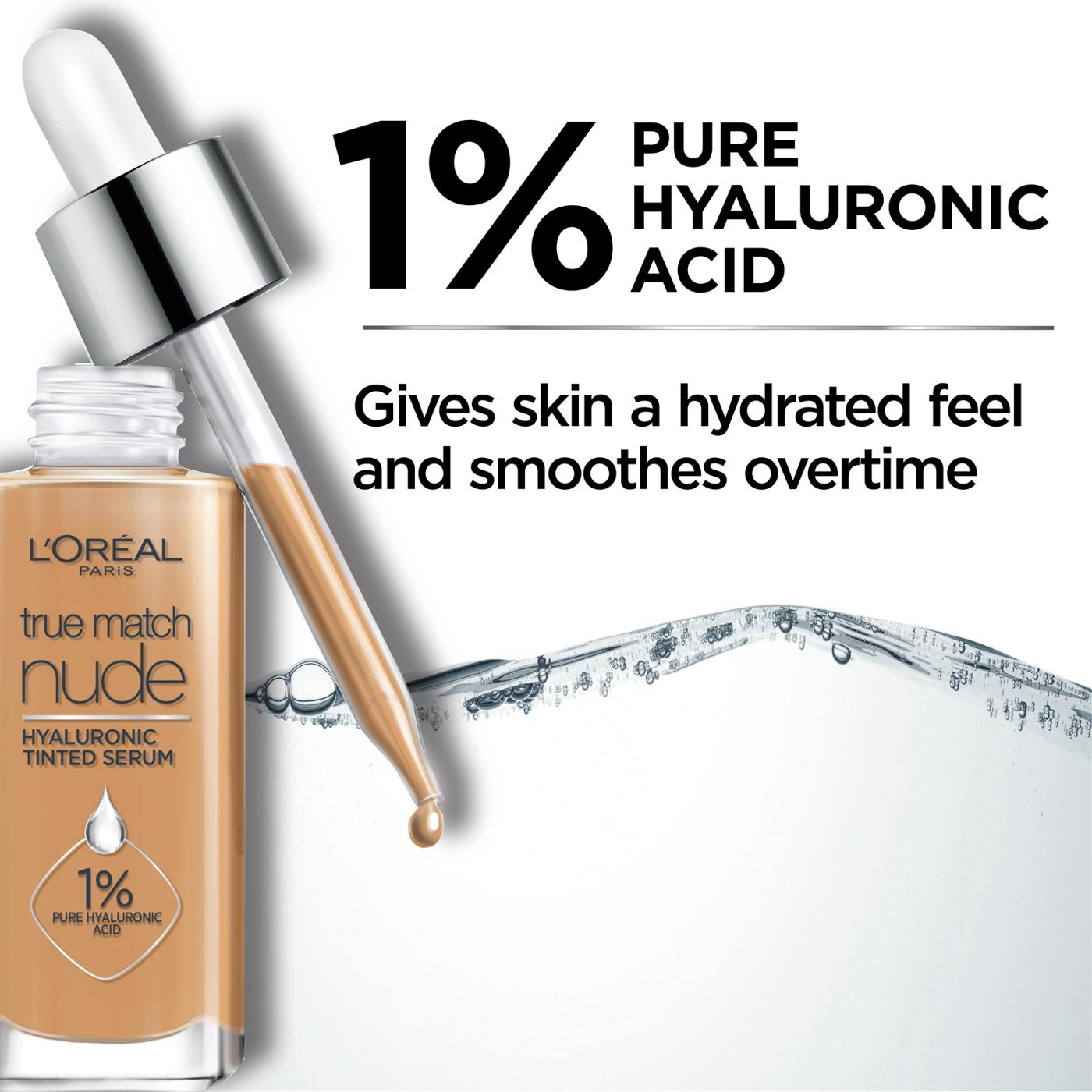 L'Oreal Paris True Match Nude Hyaluronic Tinted Serum Foundation with 1%  Hyaluronic acid, Rich Medium 4.5-5.5, 1 fl. oz.