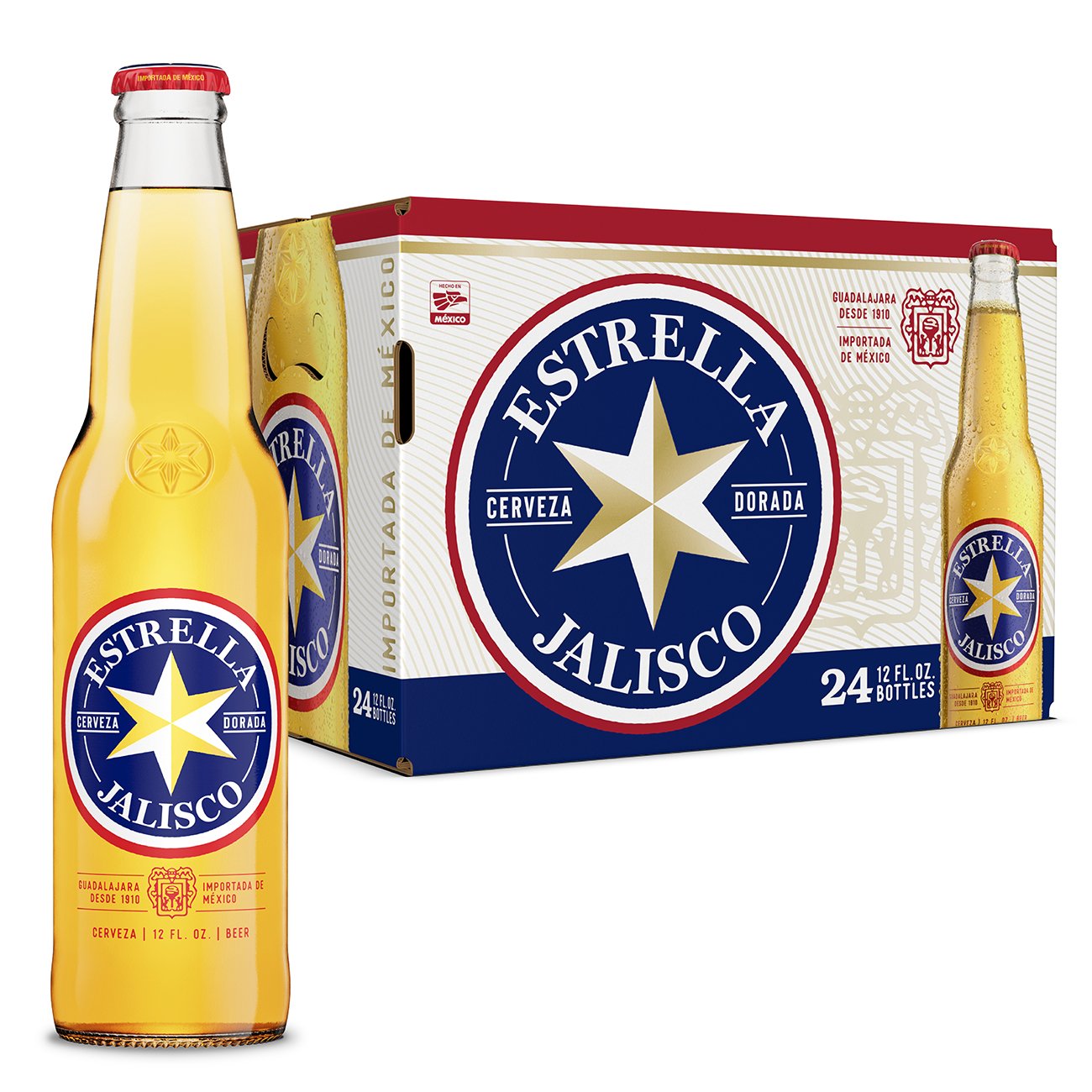 Estrella Jalisco Mexican Beer Bottles, 24 pack - Shop Beer at H-E-B