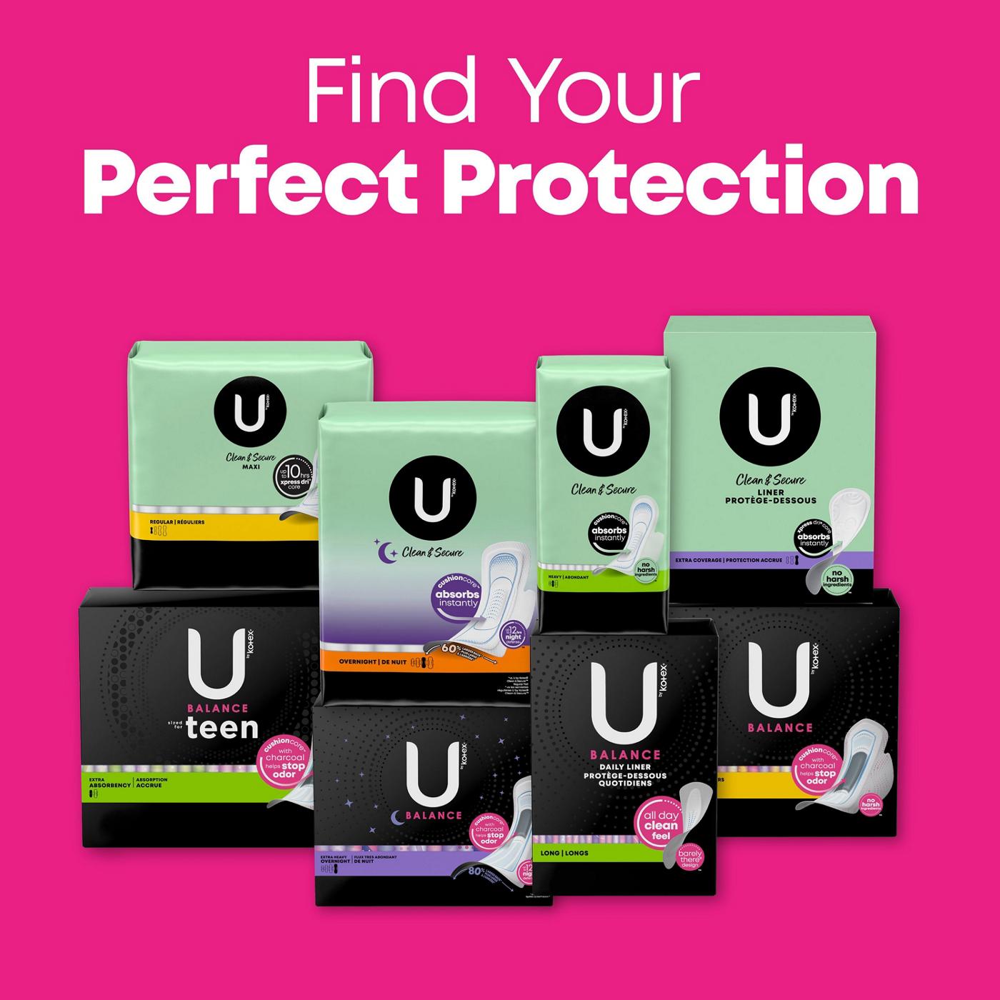 U by Kotex Balance - Sized for Teens Ultra Thin Overnight Pads with Wings; image 8 of 8