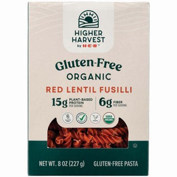 Higher Harvest by H-E-B Gluten Free Organic 15g Protein Red Lentil Fusilli Pasta Noodles, 8 oz
