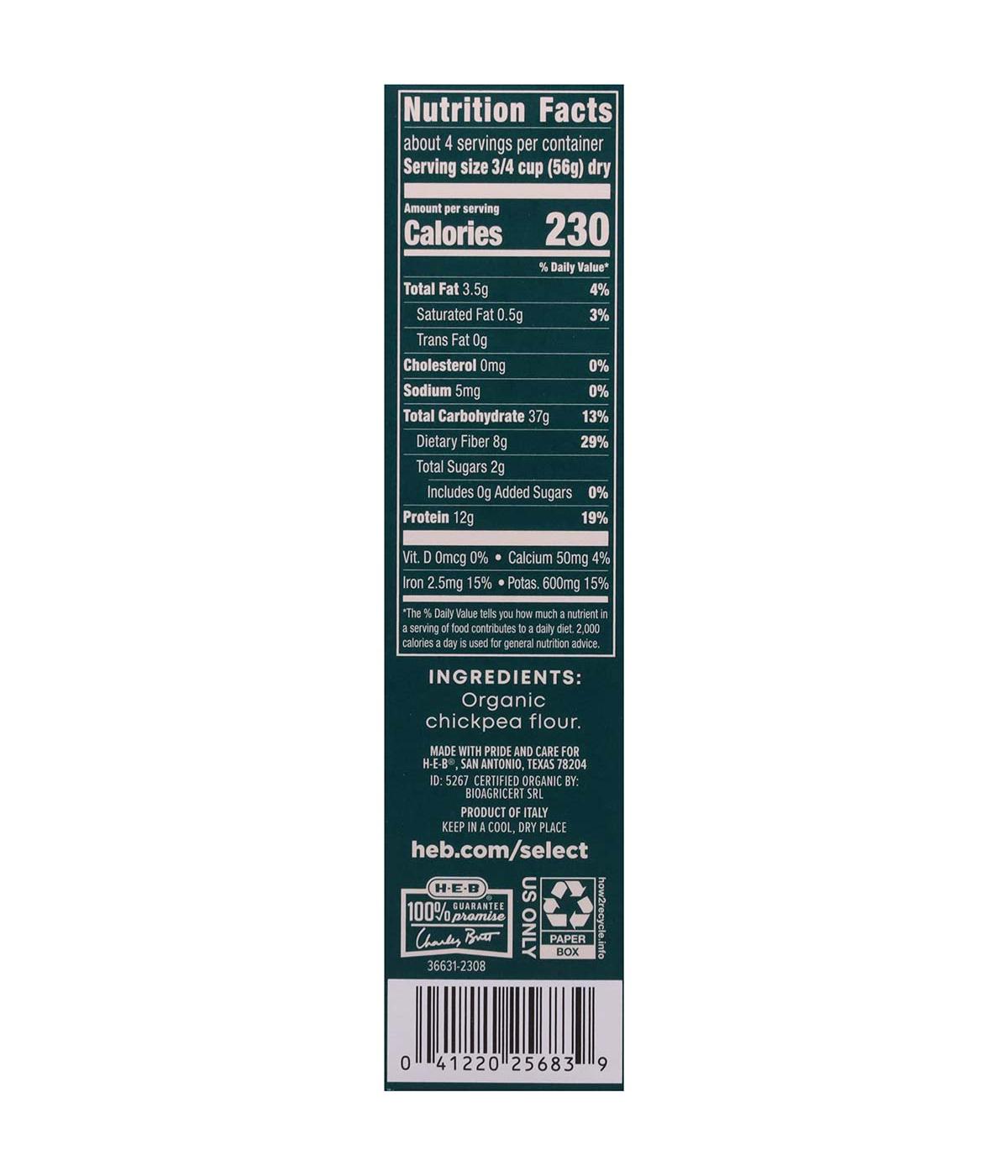 Higher Harvest by H-E-B Gluten Free Organic 12g Protein Chickpea Shells Pasta Noodles; image 3 of 6