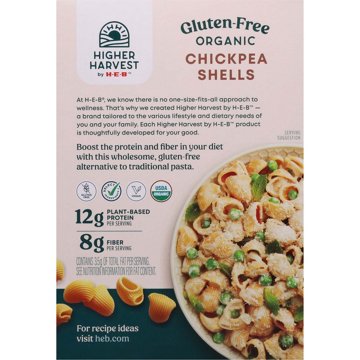 Higher Harvest by H-E-B Gluten Free Organic 12g Protein Chickpea Shells Pasta Noodles