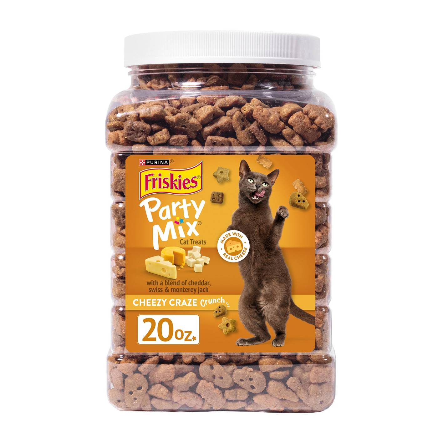 Friskies Purina Friskies Made in USA Facilities Cat Treats, Party Mix Cheezy Craze Crunch; image 1 of 2