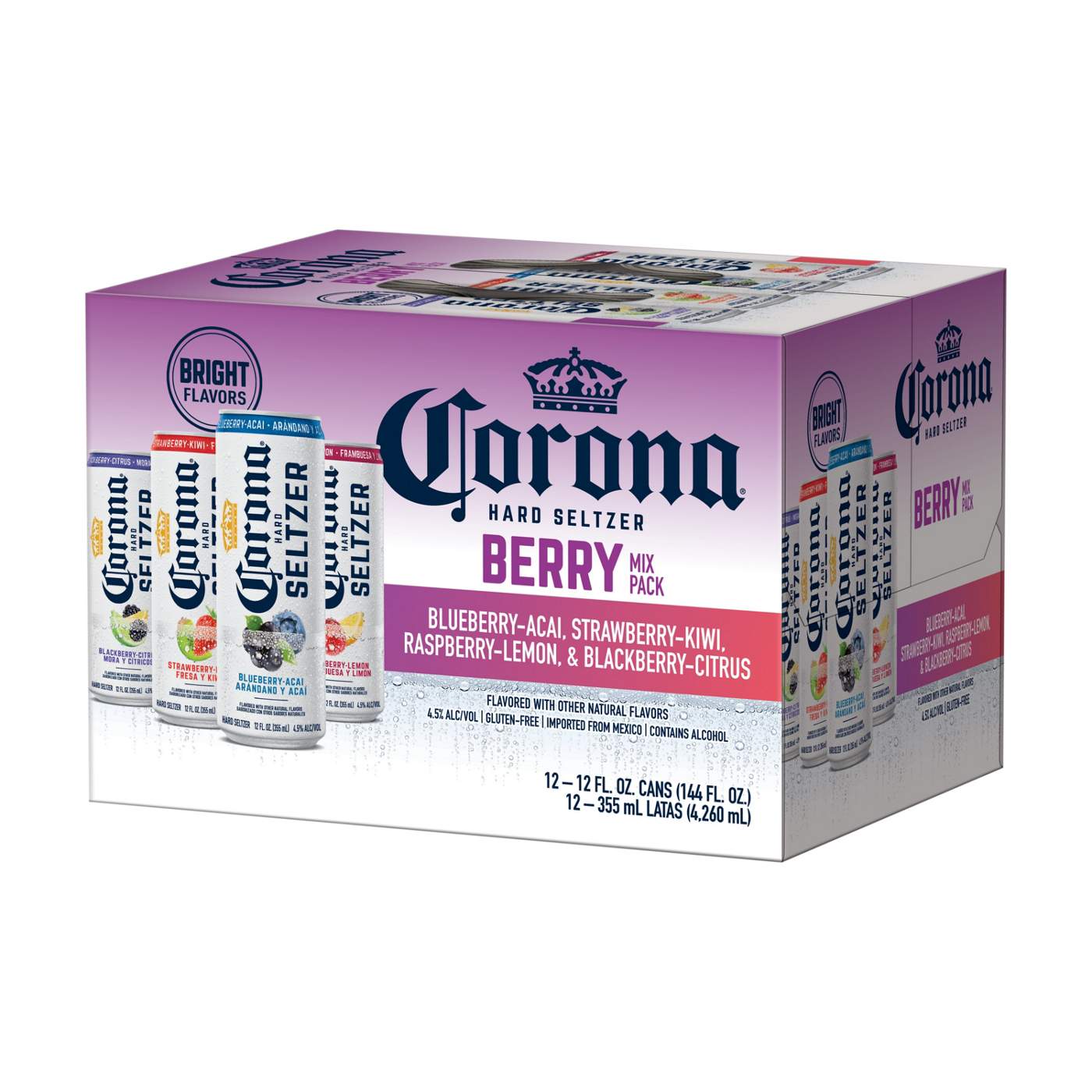 Corona Hard Seltzer Berry Mix Variety Pack Gluten Free 12 oz Cans, 12 pk; image 3 of 8