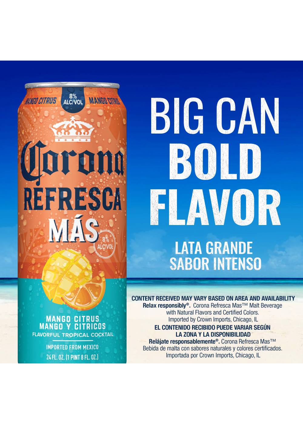 Corona Refresca Mas Mango Citrus Spiked Tropical Cocktail Can; image 3 of 6