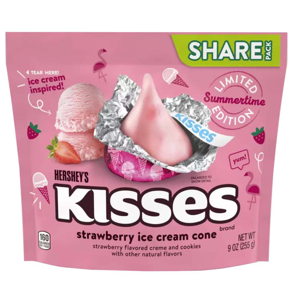 Hershey's Kisses Strawberry Ice Cream Cone Candy Share Pack Shop