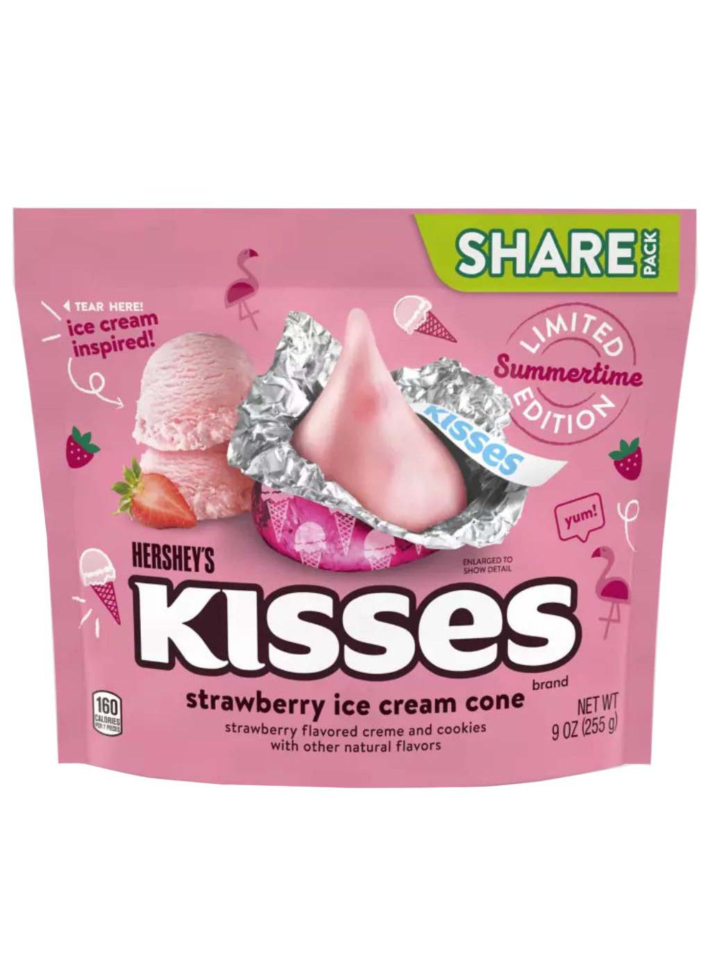 Hershey's Kisses Strawberry Ice Cream Cone Candy Share Pack; image 1 of 2