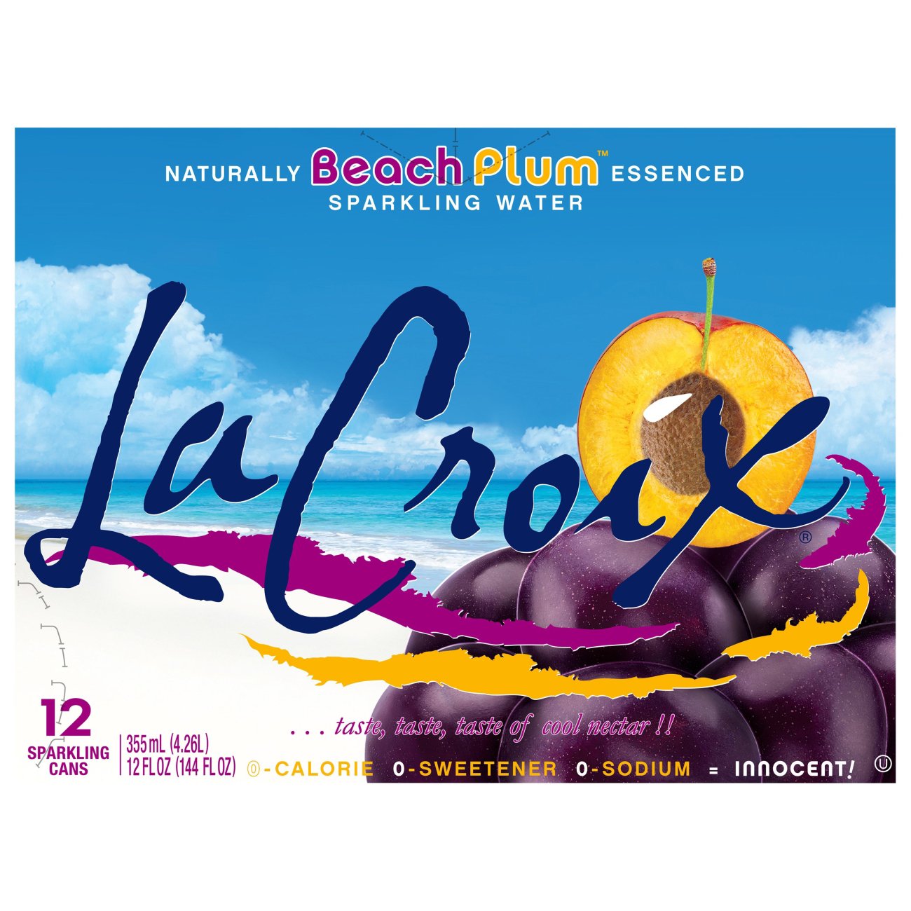 LaCroix Beach Plum Sparkling Water 12 oz Cans Shop Water at HEB