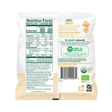 Little Bellies Organic Banana Softcorn Snacks, 0.28 oz