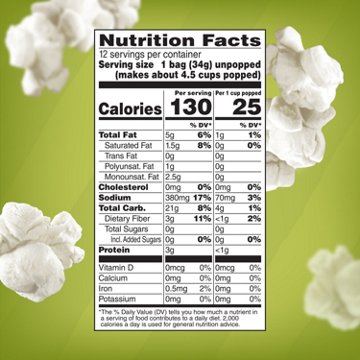 Orville Redenbacher's Avocado Oil & Sea Salt Microwave Popcorn, Mini Bags, 12 ct
