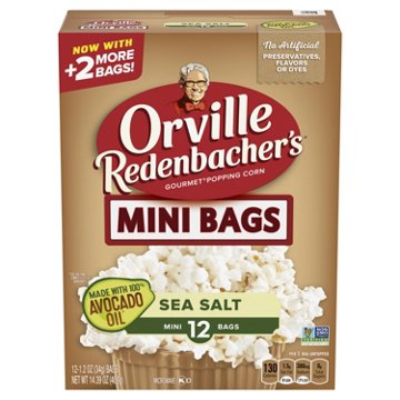 Orville Redenbacher's Avocado Oil & Sea Salt Microwave Popcorn, Mini Bags, 12 ct
