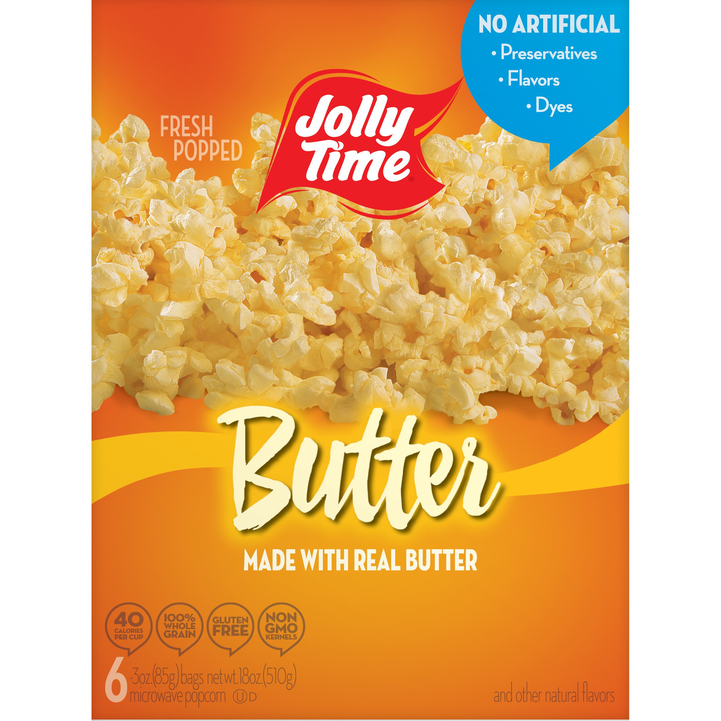 Jolly Time Natural Minis Microwave Popcorn Bags, Single Serving