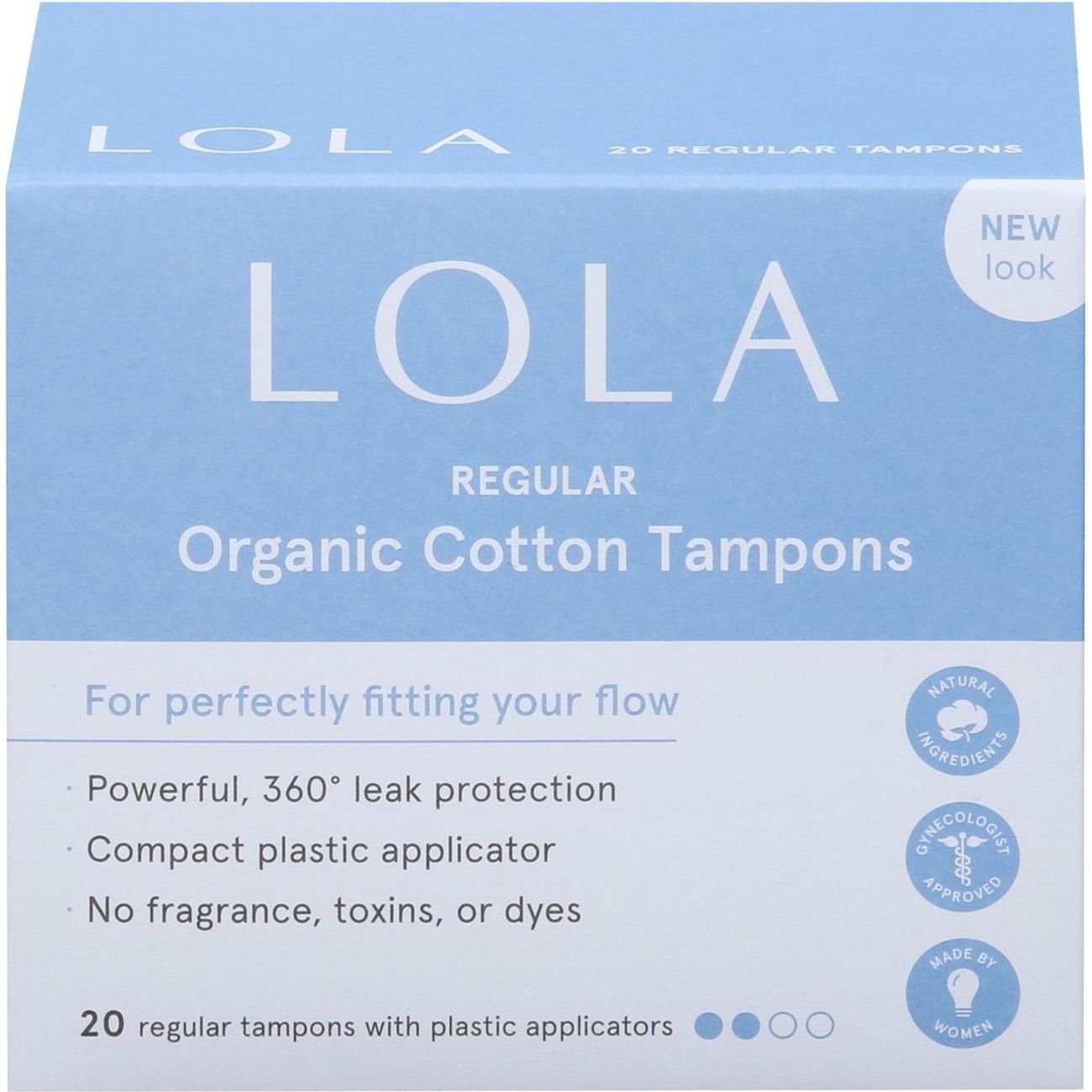 Lola Organic Compact Plastic Applicator Regular Tampons Shop Tampons at HEB