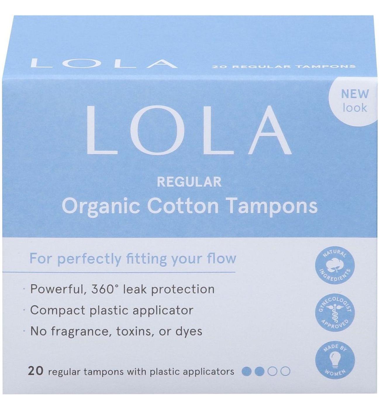 Lola Organic Compact Plastic Applicator Regular Tampons; image 1 of 2