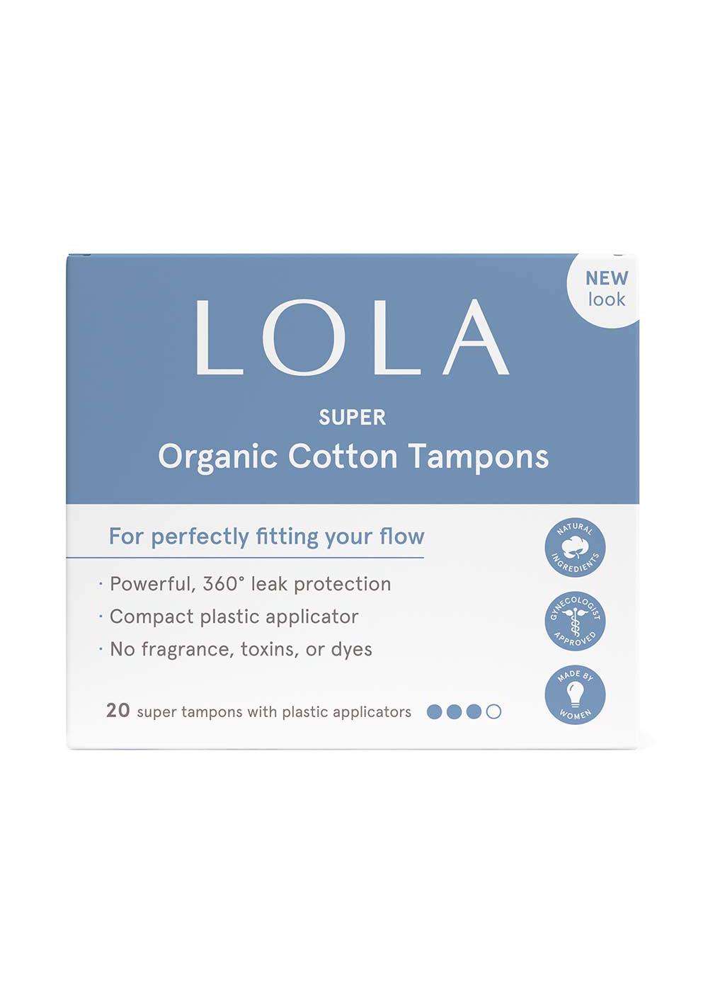Lola Organic Compact Plastic Applicator Super Tampons Shop Pads