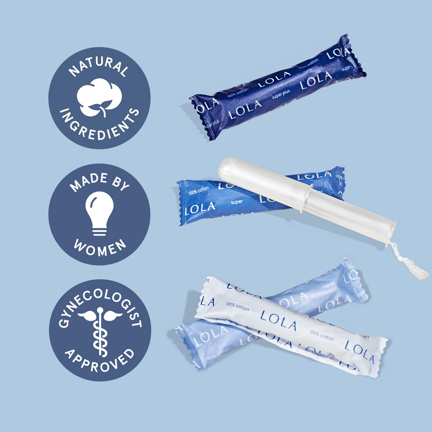 Lola Organic Compact Plastic Applicator Super Tampons; image 3 of 3