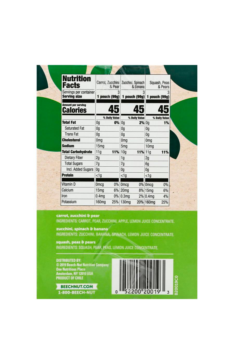 Beech-Nut Veggies Pouches - Variety Pack; image 2 of 2
