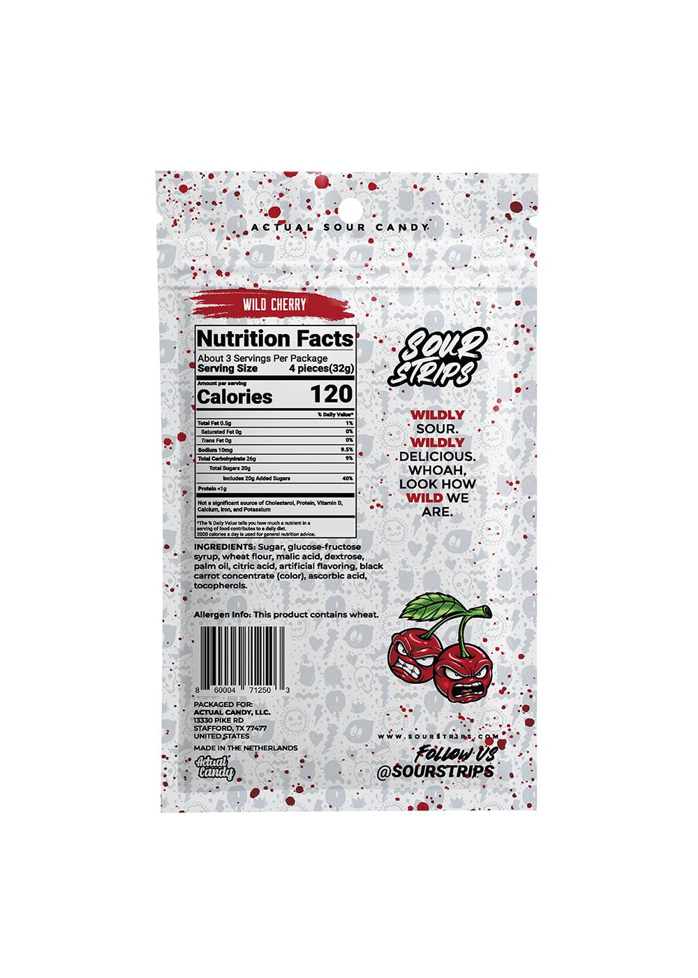 Sour Strips Candy Wild Cherry Shop Candy at HEB