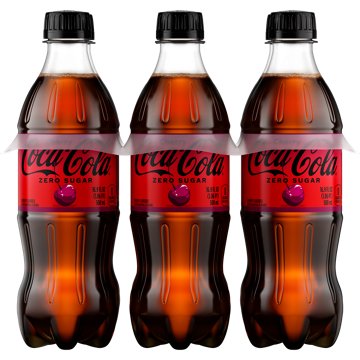 Coca-Cola Zero Sugar Cherry Coke Soda Soft Drink 6 pk Bottles