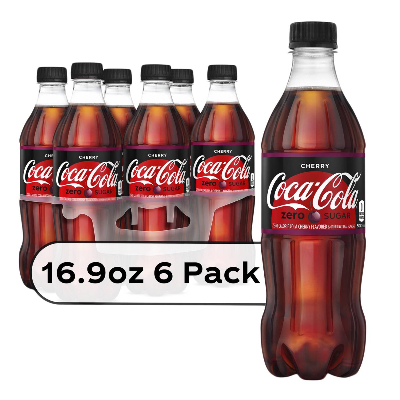 Coca-Cola Cherry Coke Zero Sugar 16.9 oz Bottles; image 4 of 7