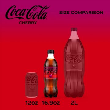 Coca-Cola Zero Sugar Cherry Coke Soda Soft Drink 6 pk Bottles
