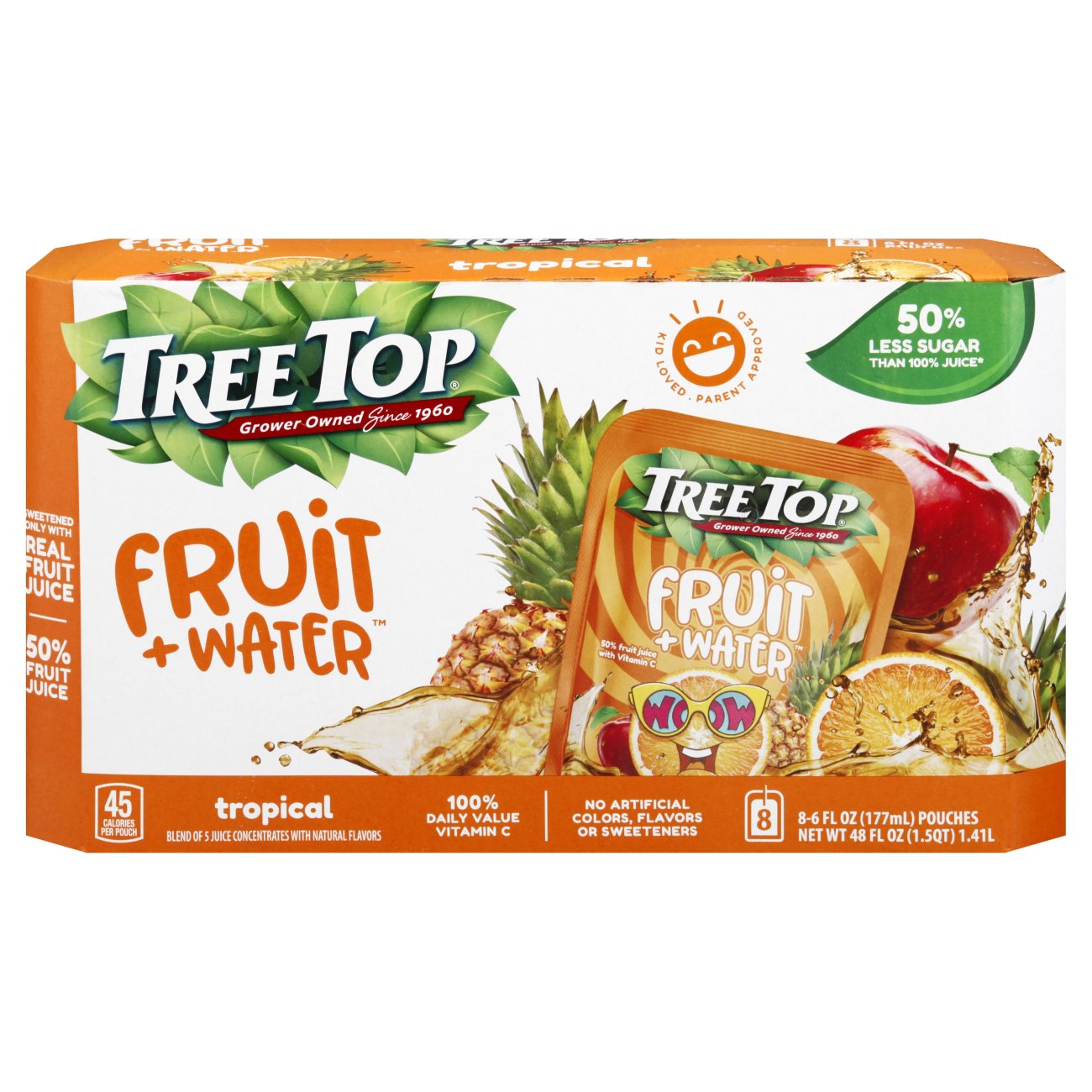 Tree Top Fruit + Water Tropical Juice Drink 6 oz Pouches Shop Juice
