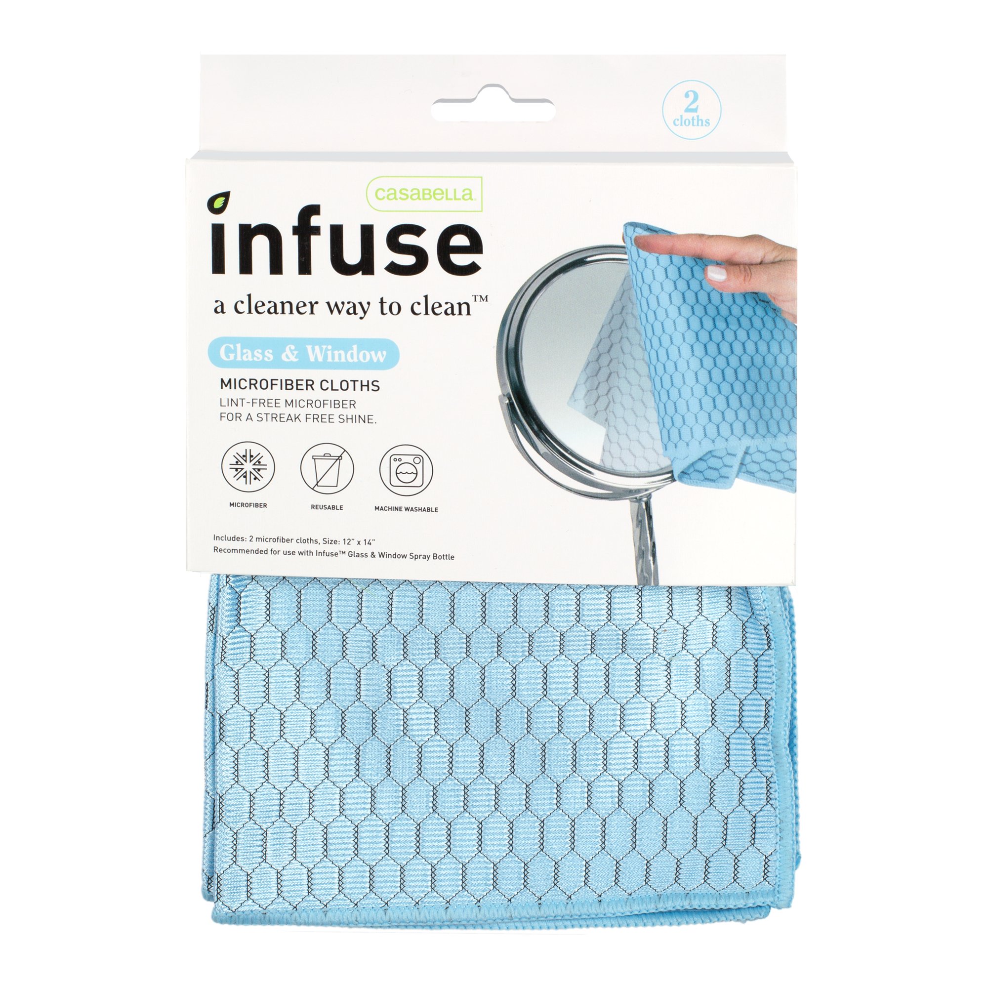 Casabella Infuse Glass & Window Microfiber Cloths Shop Cleaning