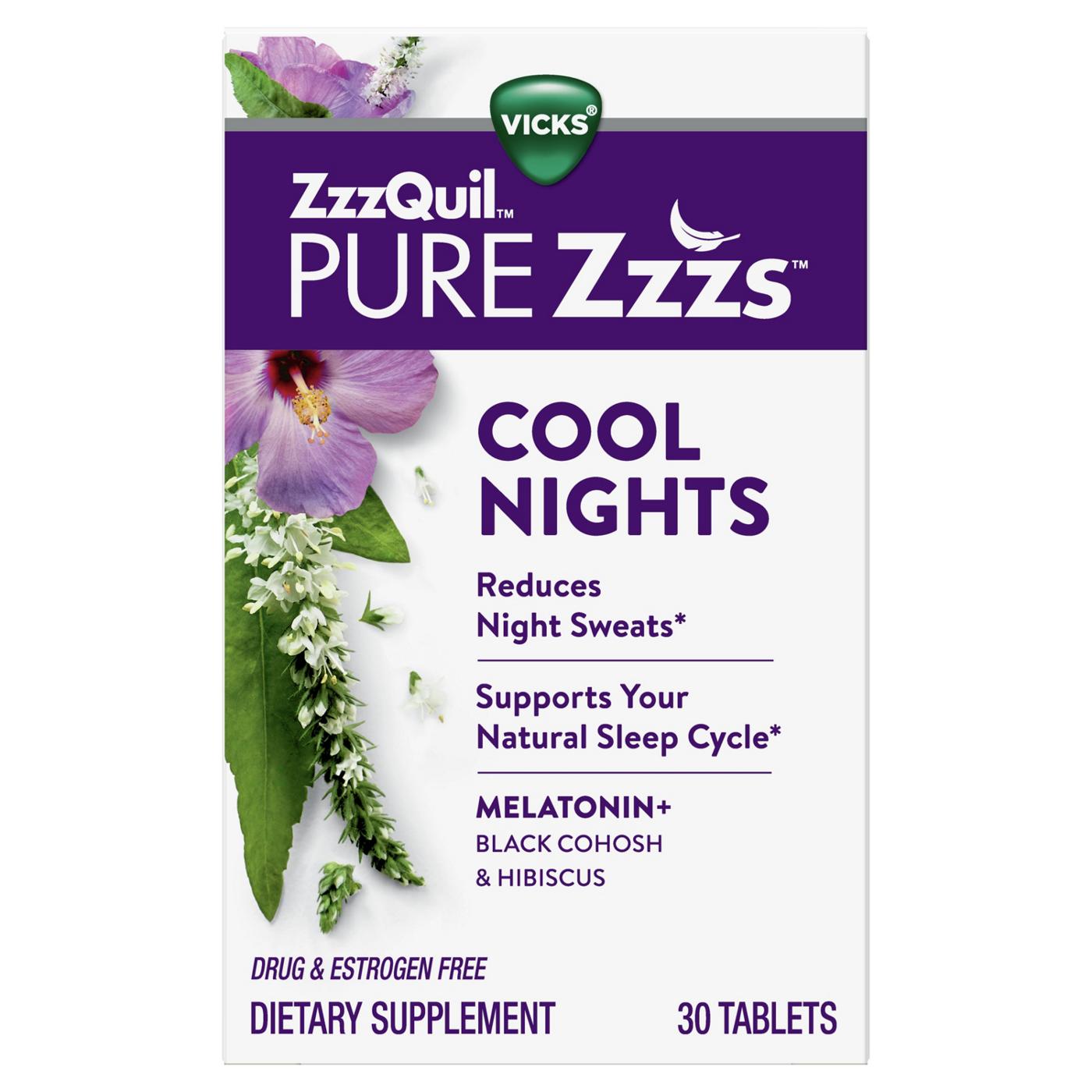 Vicks ZzzQuil PURE Zzzs Cool Nights Tablets; image 2 of 2