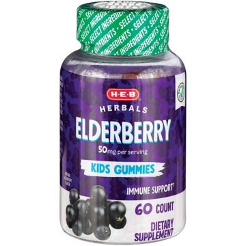 H-E-B Herbals Kids Elderberry Gummies, 60 ct