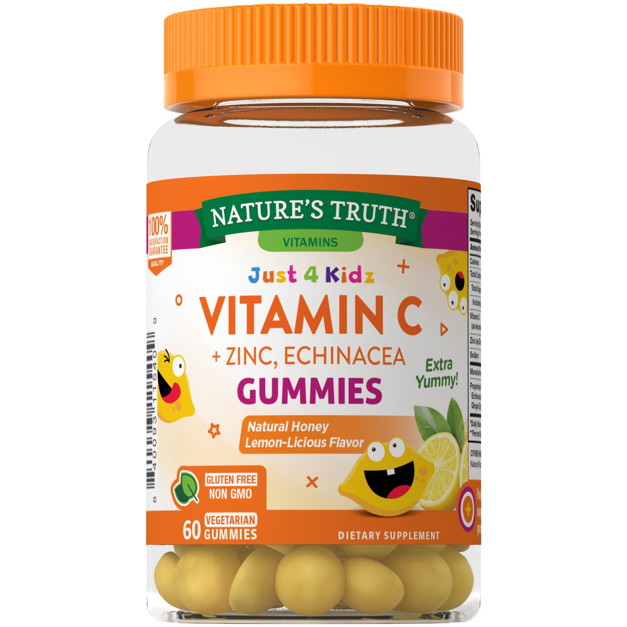 Nature's Truth Just 4 Kidz Vitamin C + Zinc Echinacea Natural Honey