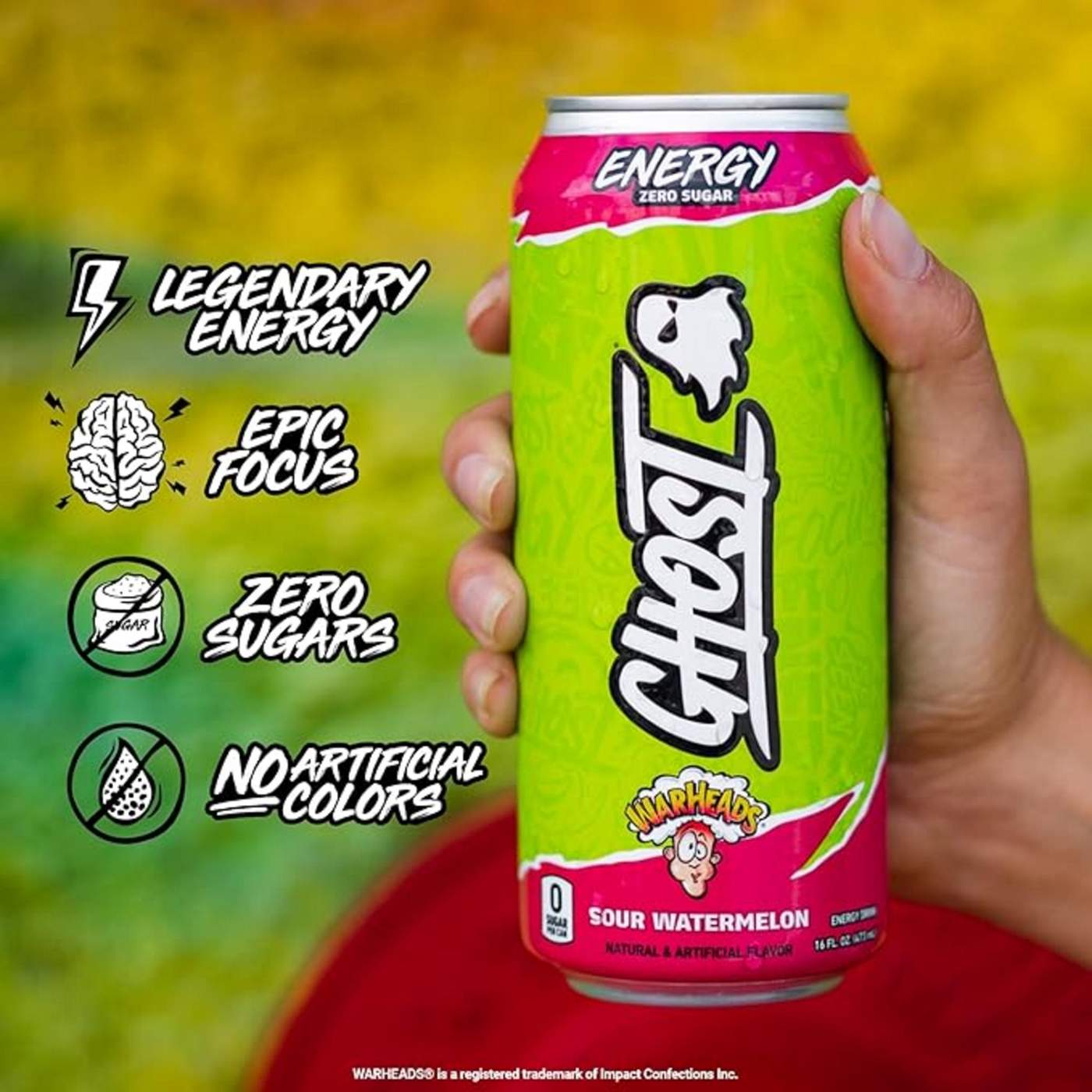 Ghost Zero Sugar Warheads Sour Watermelon Energy Drink; image 5 of 7