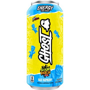 Ghost Zero Sugar Sour Patch Kids Blue Raspberry Energy Drink, 16 oz