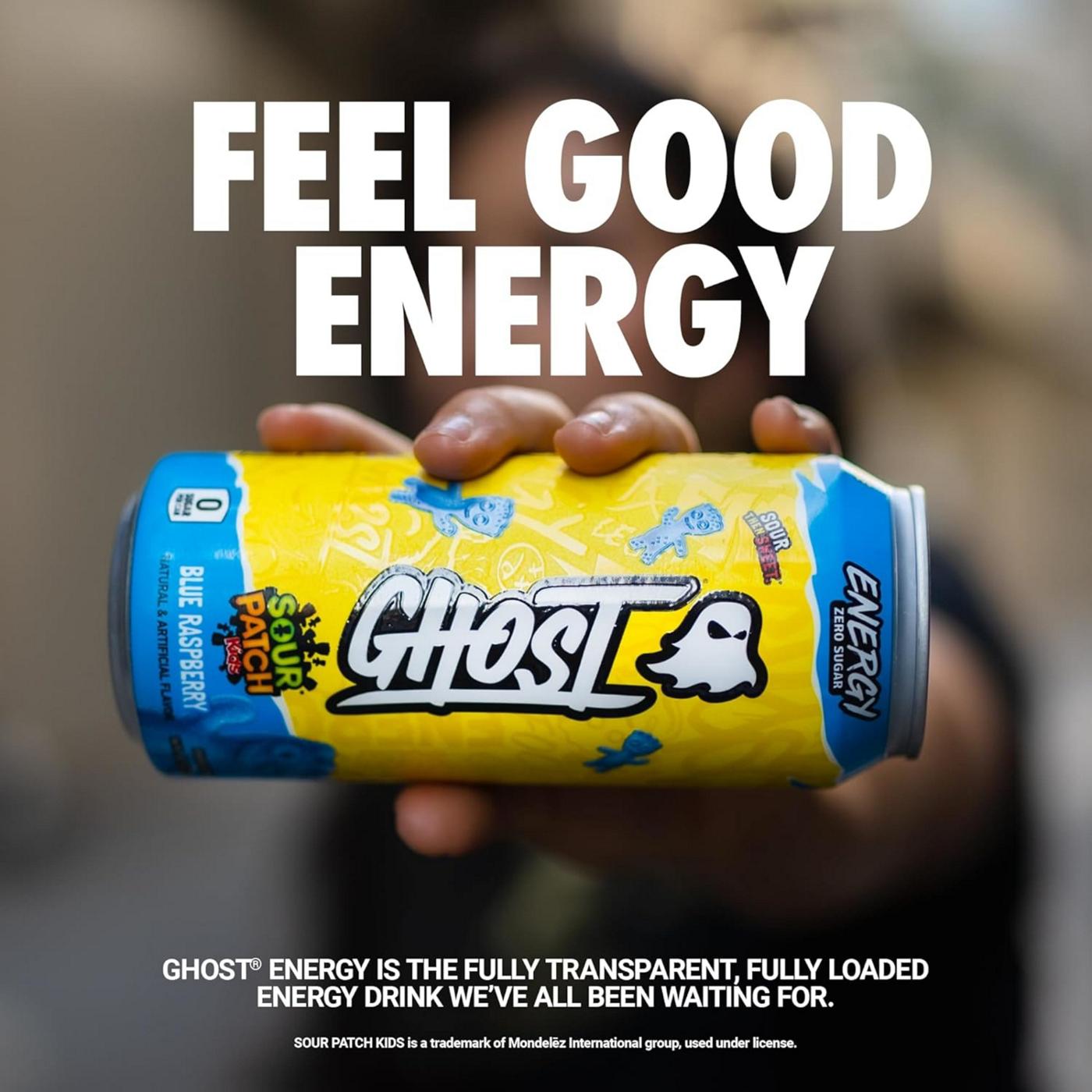 Ghost Zero Sugar Sour Patch Kids Blue Raspberry Energy Drink; image 2 of 7