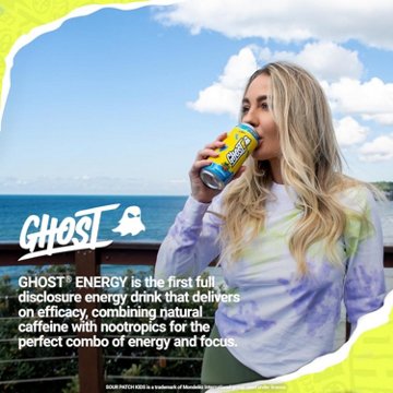 Ghost Zero Sugar Sour Patch Kids Blue Raspberry Energy Drink, 16 oz